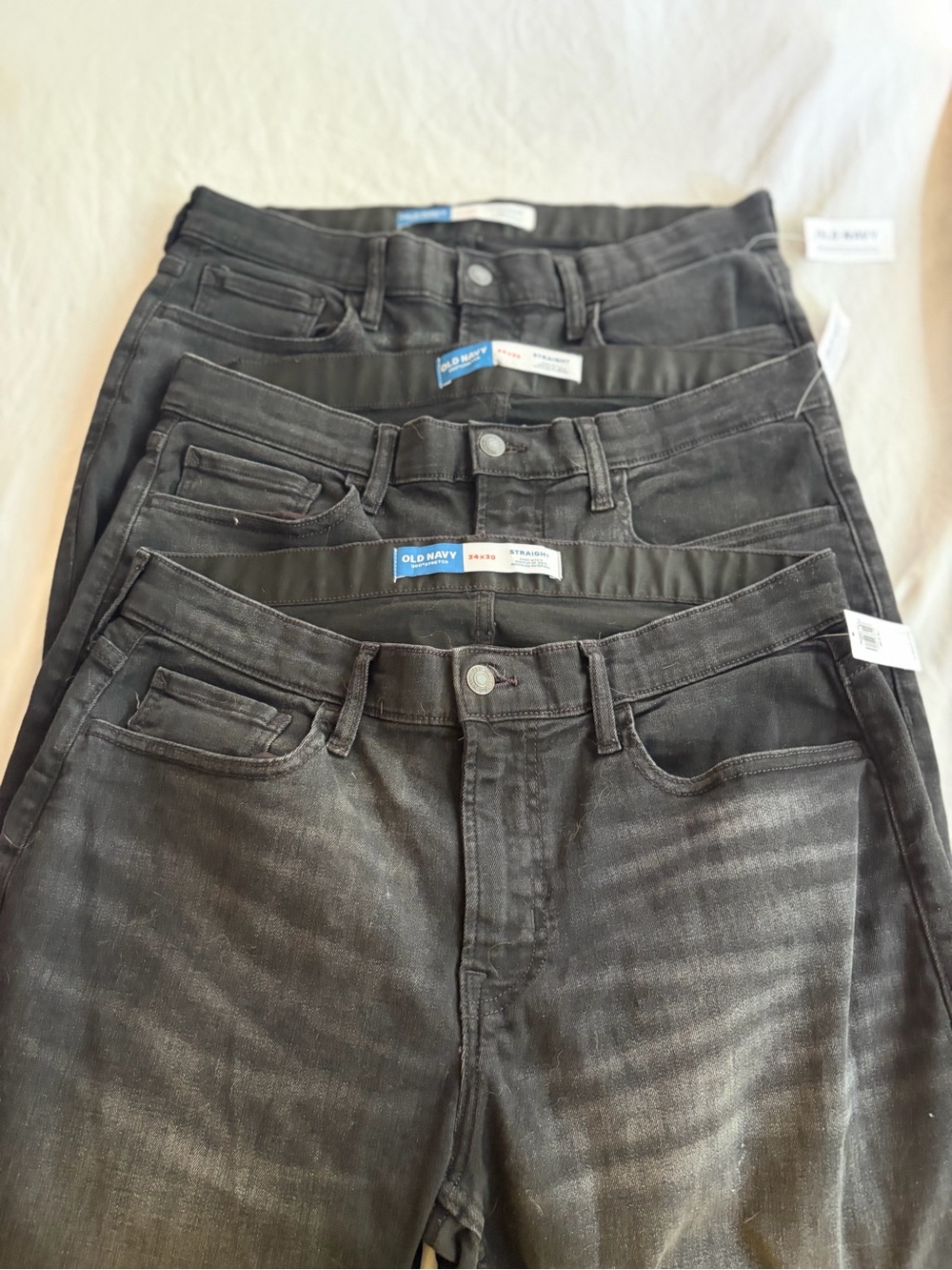 Old Navy Men's Black Straight Jeans Lot of 3 NWT 34x30